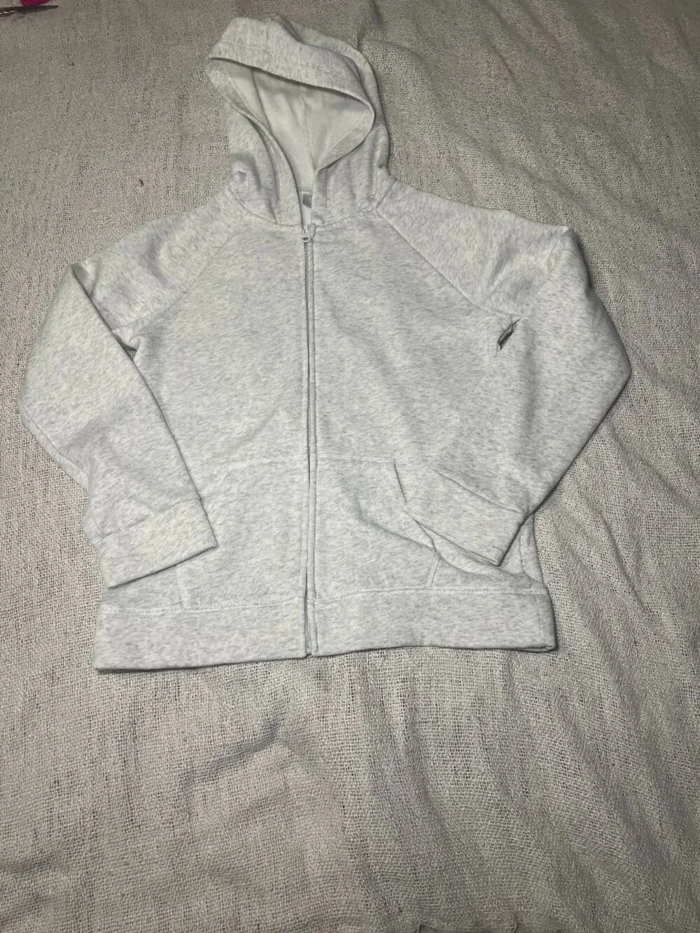 The Children's Place Girls Full Zip Fleece Hoodie Light Heather Gray Size 16